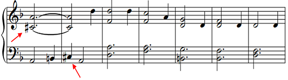 acidentes ao longo da partitura