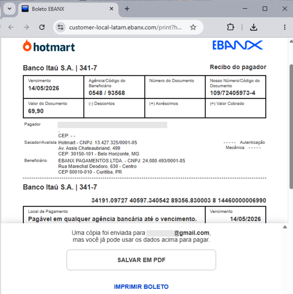 boleto hotmart