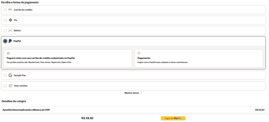 pagamento via paypal