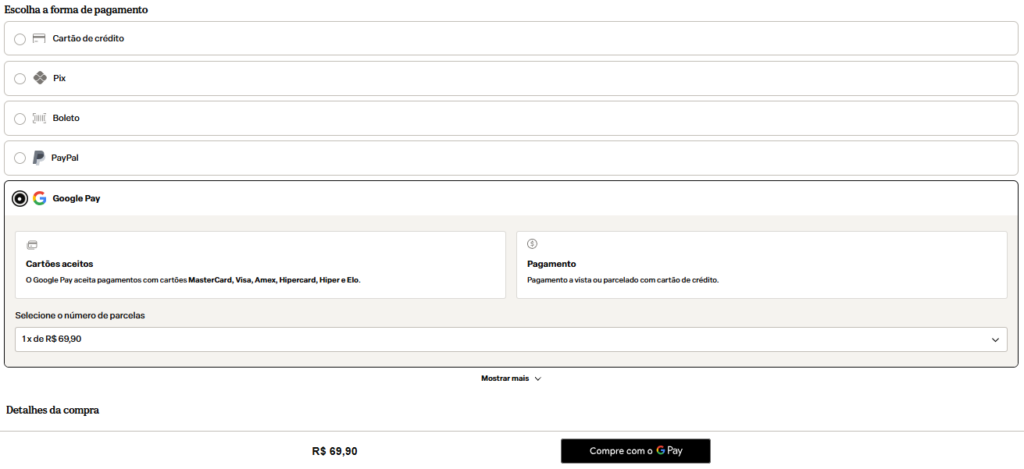 pagamento via google pay