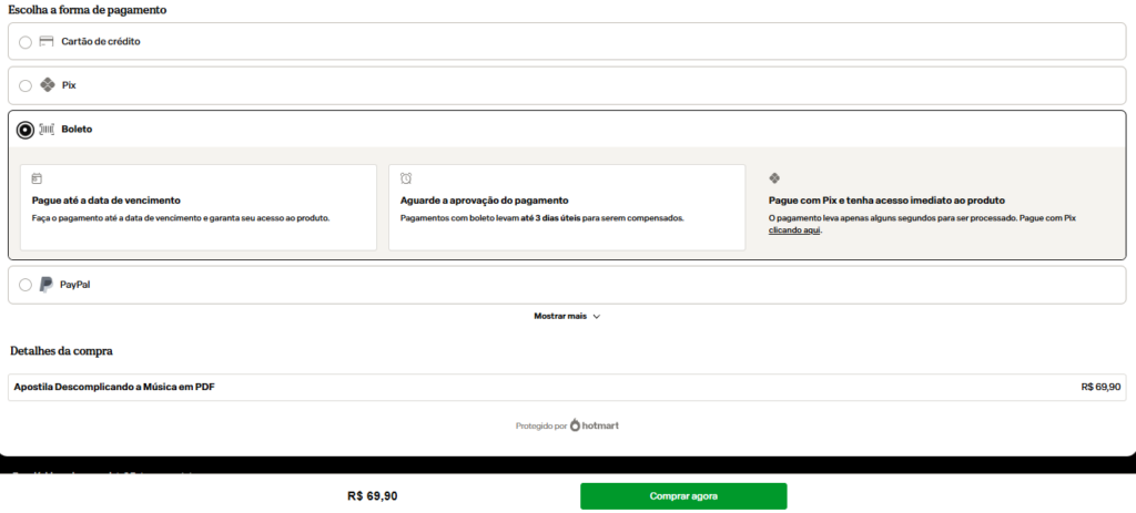 pagamento via boleto