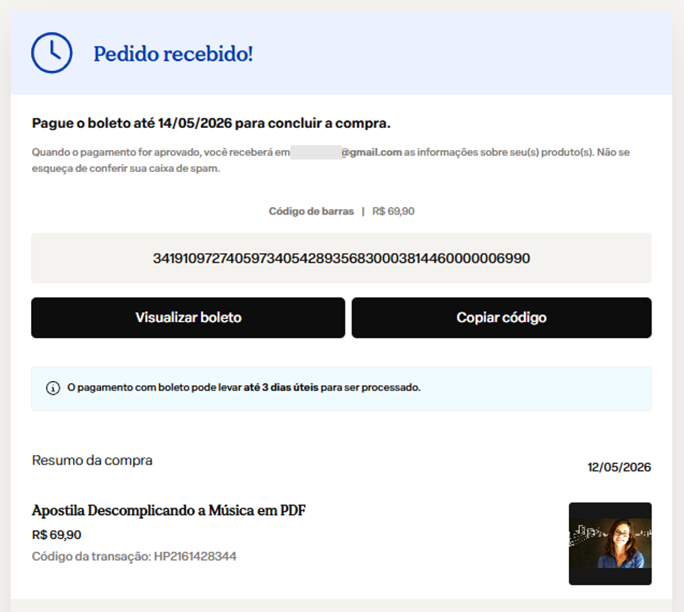 informações boleto hotmart